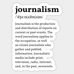 Journalism Sticker